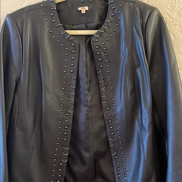 Black Studded Leather Jacket - Picture 7 of 9